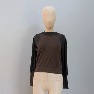 Kijun Brown & Black Paneled Sweater - Small